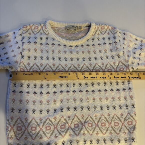 Women’s LL Bean Vintage Short Sleeve Sweater Made In USA 80s Sz Small - Picture 4 of 5